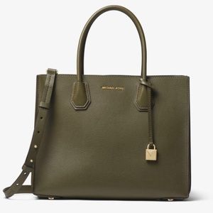 NWT Michael Kors Mercer Studio LG Conv Tote Olive